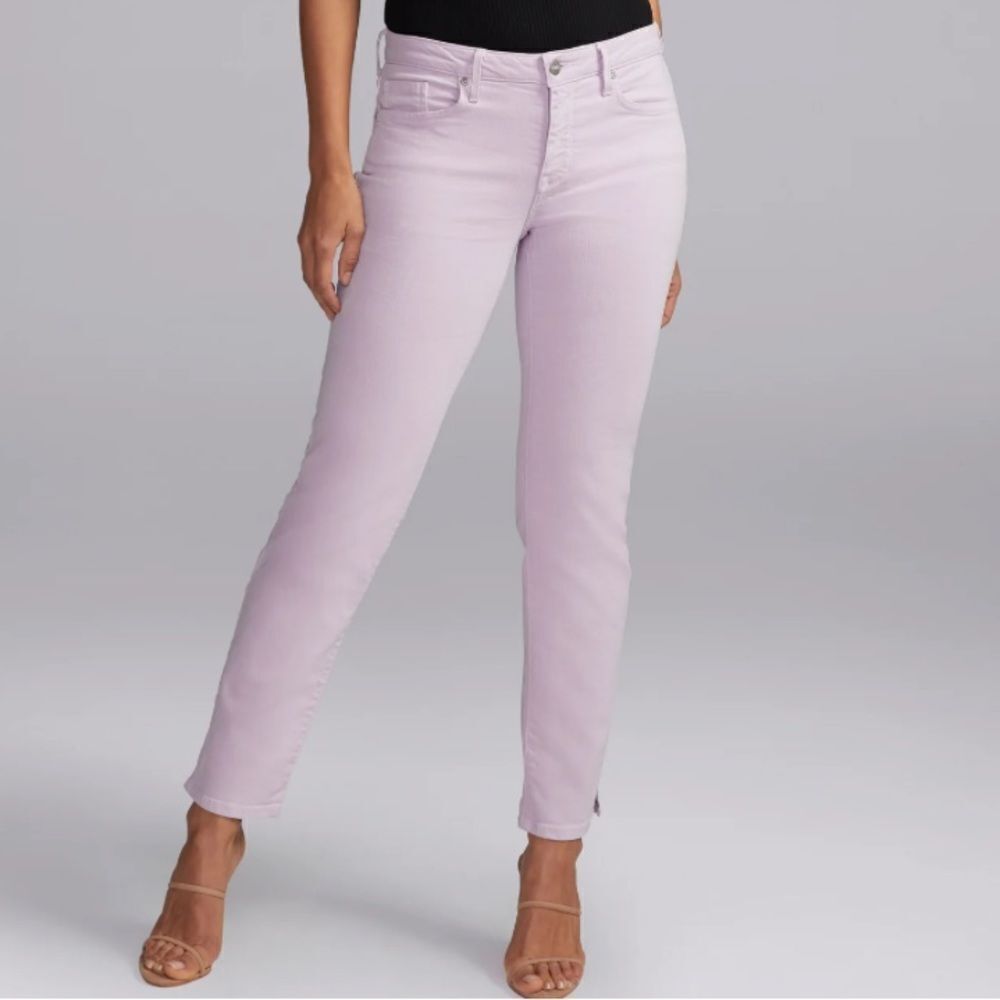 NYDJ Curves 360 Slim Straight Lavender Jeans Sz 8 NWT - Picture 2 of 8